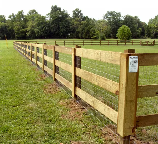 3-Rail Ranch Fence With Welded Wire Backing