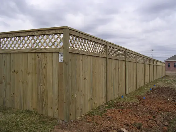 Lattice Top Privacy Fence, Pressure Treated Pine